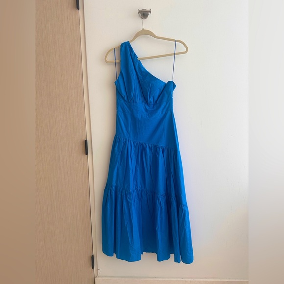 Lena One-Shoulder Poplin Maxi Dress - Picture 4 of 8